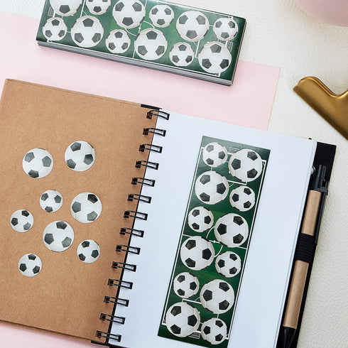Outus 600 Pcs Self Adhesive Soccer Ball Stickers for Kids, 0.9" and 0.7" Sports Theme for Scrapbooks, Party Favors