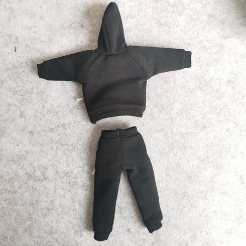 1/12 Scale Male Clothes, Men Hoodie and Pants for 6 Inch Action Figure Body Doll (A)