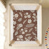 CZXW 52" 28" Boho Floral Brown Crib Sheets Fitted x Natural Cotton Soft & Breathable for Baby Crib Mattress