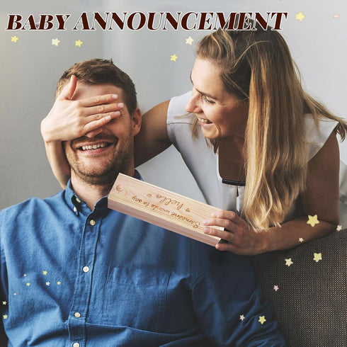 ENERHOPE Sets Surprise Pregnancy Announcements for Dad Pregnancy Test Keepsake Box Wooden Baby Announcement Coming Soon