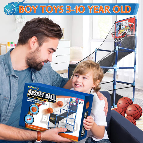 OCHIDO Arcade Basketball Game Set for Kids 3-10 Years Old, Indoor/Outdoor Sport Play, Ideal Gift for Ages 3-5, 6-8,