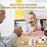 Set 4, 3-Tier LotFancy Playing Card Holders for Kids Adults Seniors, of Curved Wooden Card Holder for Family Card Game