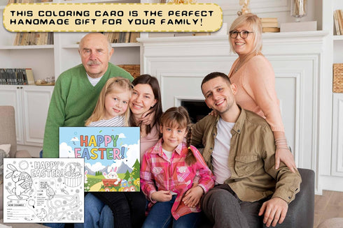 '-18 KFNER Happy Easter Coloring Paper Placemats, Spring Coloring Sheets, Easter Party Activities for Kids, Easter Bunny