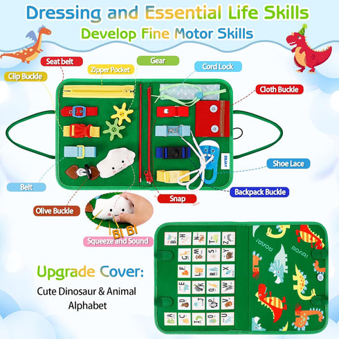 Esjay Toddler Busy Board Montessori Toys for Boys and Girls, Sensory Book Educational Activities for Learning Fine
