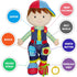 June Garden 15.5" Dressy Friends Lucas, Educational Stuffed Plush Doll for Kids and Toddlers 2 Years and Up