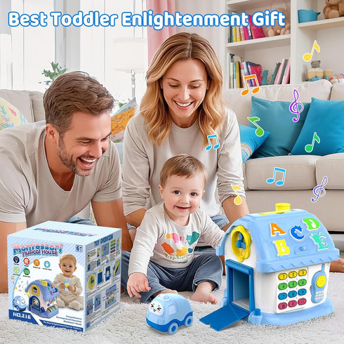 1 12-in-1 1-2, 6-12 12-18 6-24 Montessori Toys for Year Old Boy Gifts, Musical House Educational Baby Toddler Boy Toy