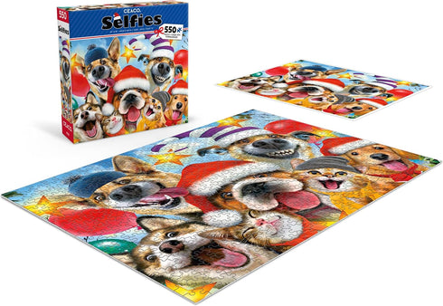 Ceaco - Selfies Christmas - Cats and Dogs - 550 Piece Jigsaw Puzzle
