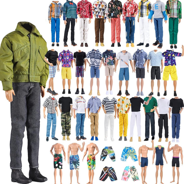 E-TING 15pcs Fashion Clothes Pack = 5pcs Casual Outfit + 5pcs Pants