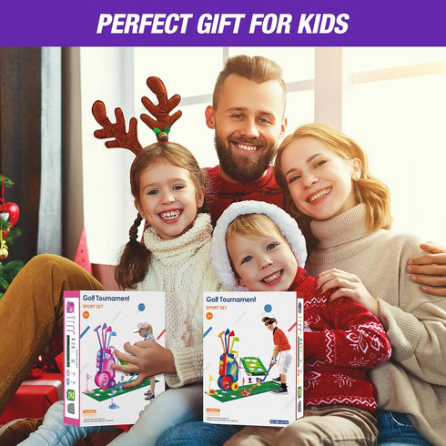 2 in 1 Toddler Golf Set, Upgraded Kids Golf Clubs with 12 Balls, Indoor Outdoor Sport Toys Gift