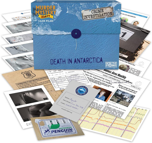 Murder Mystery Party - Death in Antarctica Case File Game for 1+ Players, Ages 14 and Up
