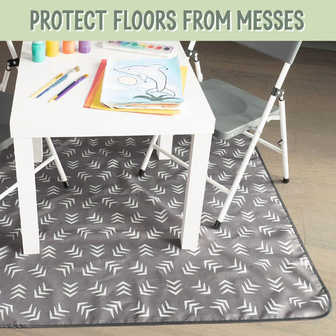 S&T INC. Baby Splat Mat for Under High Chair, Water Resistant Floor Mat, 42 Inches by 42 Inches, Grey