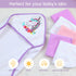 Set, 5 (6 Viviland Baby Towels and Washcloths, Soft Absorbent Purple Baby Bath Towel Unicorn Hooded Towels with Infant