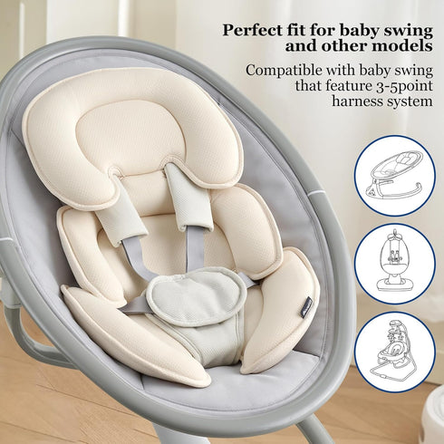 Innokids Head and Body Support Pillow Infant Car Seat Insert for Newborn to Toddler Stroller Cushion for Baby Shower
