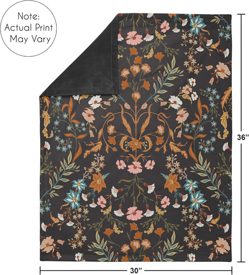 Sweet Jojo Designs Boho Wildflower Vintage Floral Girl Soft Baby Blanket Receiving Security Stroller Swaddle Toddler