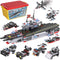 Liberty Imports 825pc Military Aircraft Carrier Fleet Construction Bricks Toy - 8-in-1