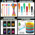 Abbylike 102 Pcs Monster Party Favors, Make Your Own Stickers, Spring Launchers, Drawstring Backpack, Notebooks & More