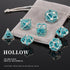 D&D Hollow Metal Blue White Dragons Polyhedral Dice Set for Dungeons and Dragons RPG Tabletop Games