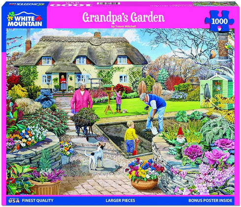 White Mountain Puzzles - Grandpa's Garden 1000 Piece Jigsaw Puzzle