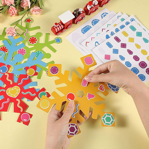 Zonon 24 Pieces Holiday Snowflake Craft Kit Winter DIY Hanging Craft Ornaments Snowflake Kit for Christmas Tree Home