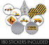 180 Count Under Construction Party Favor Stickers, Construction Birthday Chocolate Kisses Candy Stickers