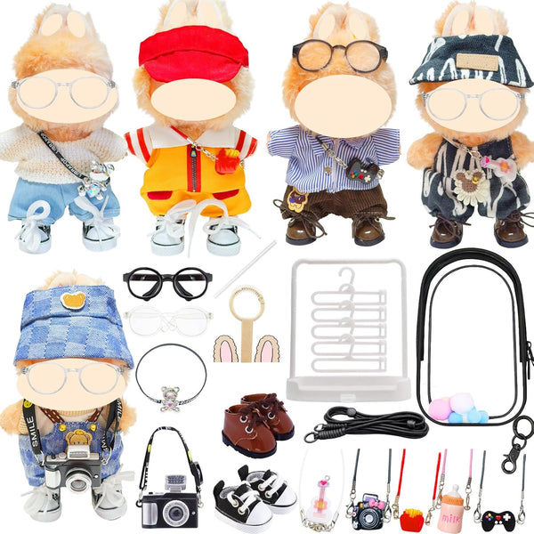 Gtsrlp 5-Set Cool Boy Clothes Bundle for Doll, Includes 5 Mini Hangs, Large