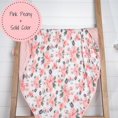 100% 6 47"x 47" LollyBanks Muslin Baby Blanket Cotton, Muslin Quilt Lightweight, Layers Soft Blanket for Girls, Toddler