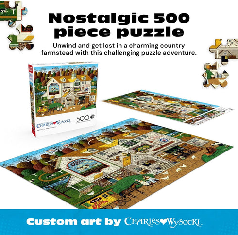 500 21.25 15.00 Buffalo Games Charles Wysocki The Farm Piece Jigsaw Puzzle for Adults -Challenging Puzzle Perfect