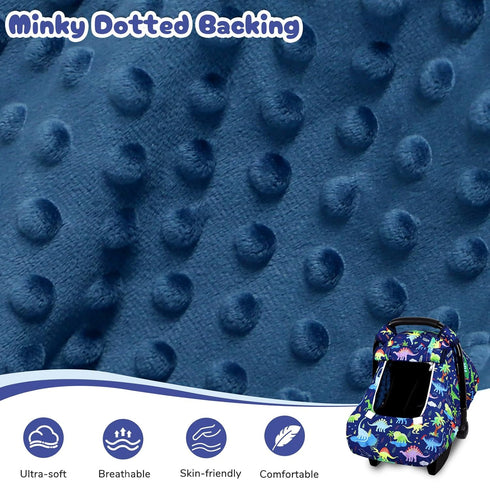 Baby Car Seat Cover, Windproof Carseat Cover for Infant Boys, Infant Breathable Carseat Canopy, Compatible with Most