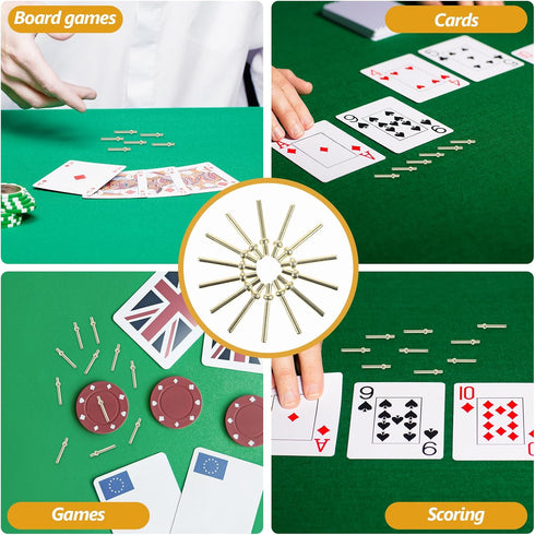 100Pcs Metal Cribbage Pegs, Cribbage Board Accessories for Family and Friends, Traditional Board Game Golden