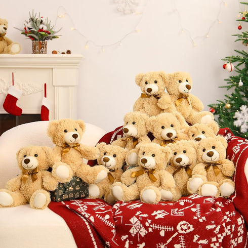 MorisMos 10 Packs Bulk Teddy Bears - Soft Small Plush for Baby Shower Centerpieces