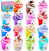 15 Pack Two-Toned Butter Slime Kit for Girls, Super Soft Non-Sticky Toy, DIY Educational Slime Toys