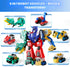 6-in-1 3 4 5 6 7 8, Magnetic Dinosaur Transforming Robot Toys, Dino Construction Trucks for Kids, Magnetic Car Toys