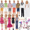 EuTengHao 30Pcs Doll Clothes and Accessories, 12 Inch Boy and Girl Dolls, Includes 12 Set Wear Clothes