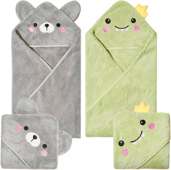 Anforlin Hooded Baby Towels, 2-Pack Baby Towels 31.5 * 31.5 inch Ultra Absorbent