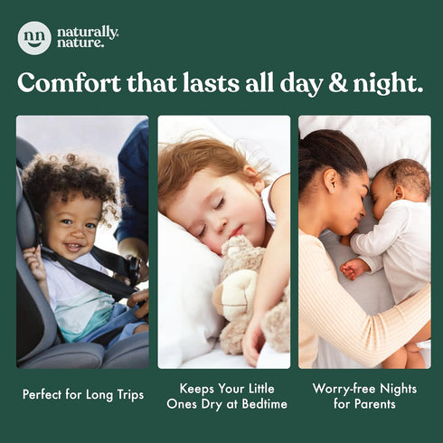 N-3 32-Pack Naturally Nature Overnight Leak-Protection Diaper Booster Pads, for Heavy Wetters, Diaper Liners for Baby
