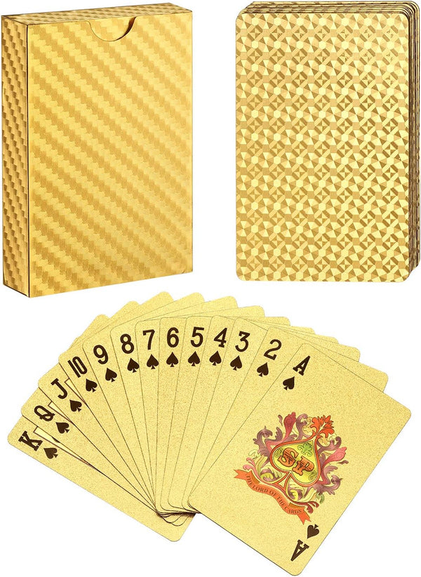 EAY Gold Deck of Cards - Waterproof Playing Cards, Poker Cards, Washable & Flexible for Party & Game