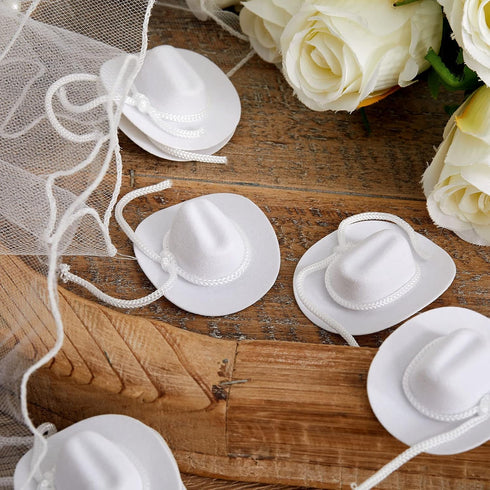 24 Pcs Mini Cowgirl Hat Cowboy Hats, 2 Inch Western Doll Hats for Birthday Decorations Favors