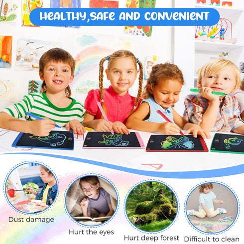 16 Pieces LCD Writing Tablet Doodle Pad, 8.5 Inch Colorful Reusable Writing Tablet for Kids
