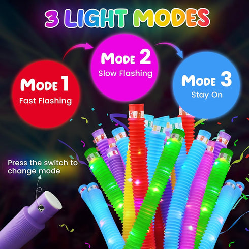 Woplagyreat 6 Light Up Party Favors Supplies,Bulk Glow Sticks Kids Pcs Pop Tubes Toys, Christmas Birthday Gifts