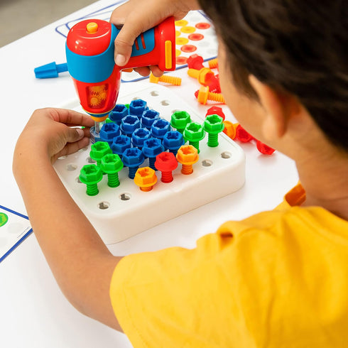 Set 3+ Educational Insights Design & Drill Patterns & Shapes - Creative Construction Toys, Kids Tool with Real Electric