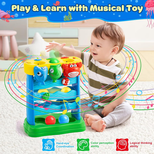 1, 2 12-18 V-Opitos Musical Toys for Years Old Boys & Girls, Feeding Interactive Toddler Toys for Baby Months
