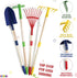 Play22 Set 4-Piece Kids Garden Tool Toy - Shovel, Rake, Hoe, Leaf Rake, Wooden Gardening Tools for Kids Best Outdoor