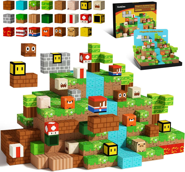 GobiDex Magnetic Blocks - Toddler Toys for Boys Girls 3+, Game-Based Building Set with Magnets