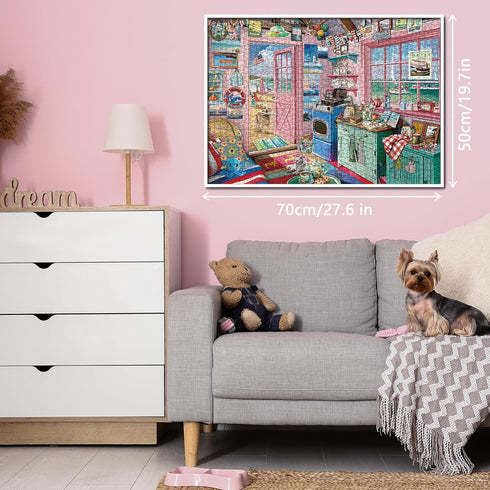 BBOLDIN Summer 1000 Beach House Puzzle for Adults Piece, Ocean Seashore Retreat Jigsaw Puzzles, Hawaii Cabin Scenery