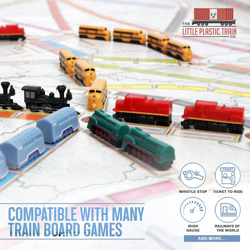 Mercury Deluxe Train Set Board Game | Miniatures for Ticket to Ride and Other Family and Adult Games (Blue)