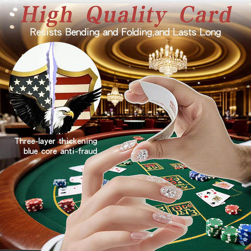 250th American Anniversary Themed Playing Cards, Standard Index, Premium Plastic Waterproof Poker Cards Including