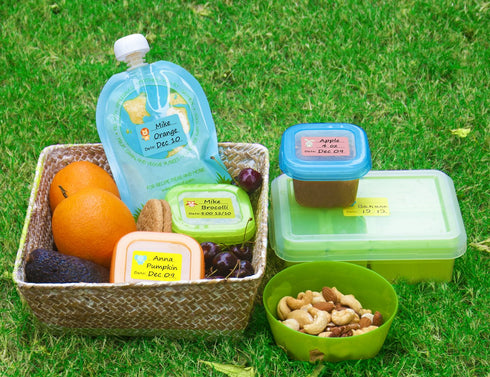 Baby Food Labels, Removable Write-On Daycare Date Labels for OXO Tot Baby Food Storage Containers, Trays, Jars, Freezer