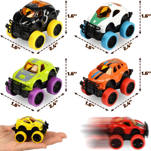 Neureyte 8 Pack Set Mini Monster Truck for Boys and Girls,Die-Cast Monster Trucks for Kids Party Favors,Pull Back