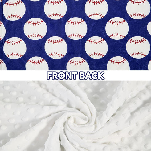 26.5 40 Inches Baseball Baby Blanket for Boys Girls Soft Fleece Minky Blanket with Dotted Backing Double Layer Newborn