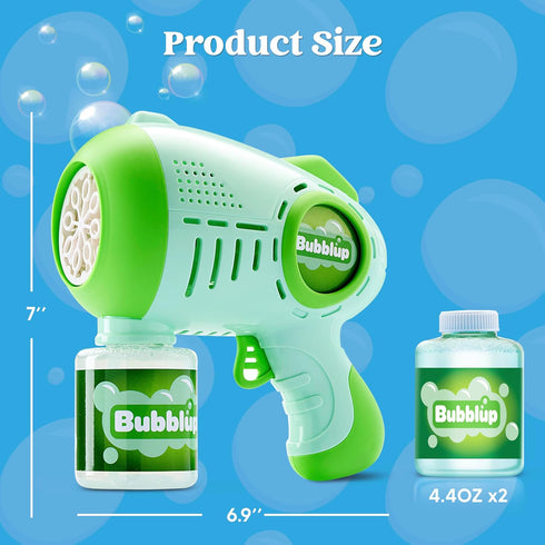 JOYIN 2 Packs Bubble Guns with 4 Bottles Bubble Solution, Light Up Automatic Bubble Machine Gun for Kids & Adults